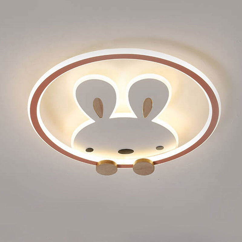 Childlike Creative Cartoon Rabbit Design LED Flush Mount Light