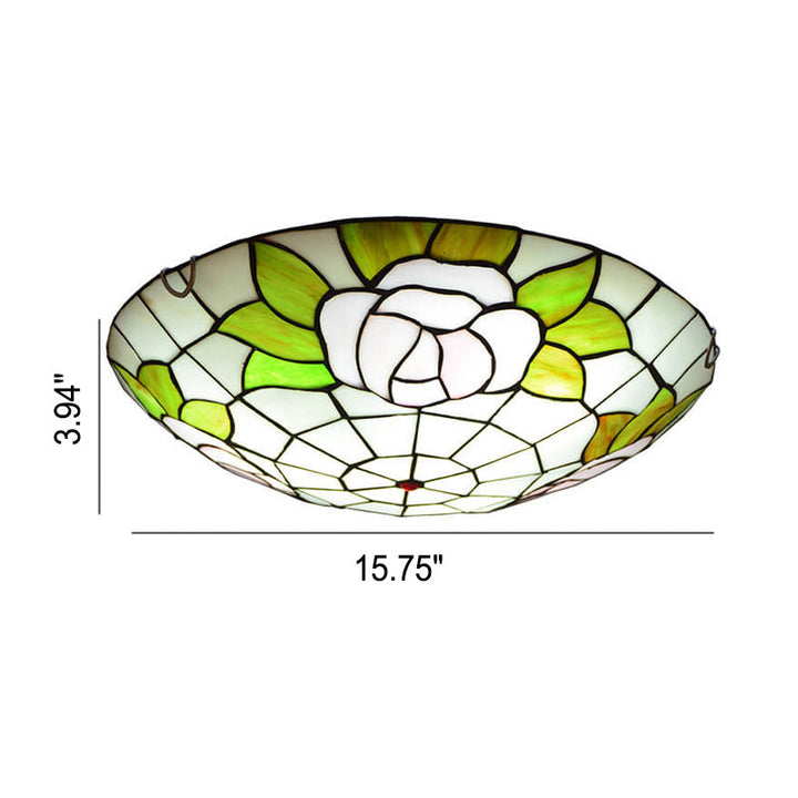 Tiffany Orchidee Rose Buntglas Runde 2/3/4 Licht Deckenleuchte 