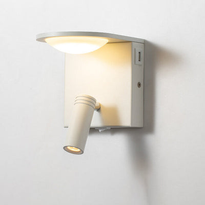 مصباح حائط LED دوار بسيط مربع حديث بمنفذ USB 