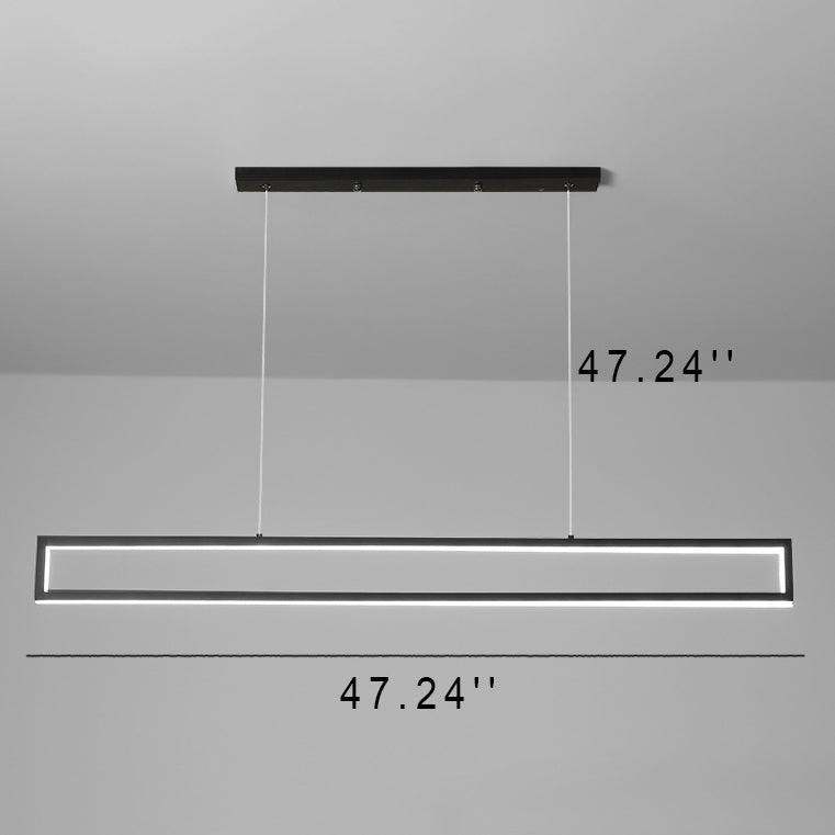 Moderner minimalistischer LED-Kronleuchter mit langem Rahmen 