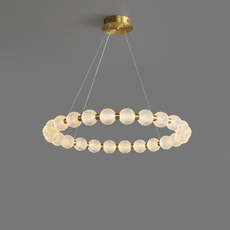 Modern Acrylic String of Pearls Ring LED Chandelier