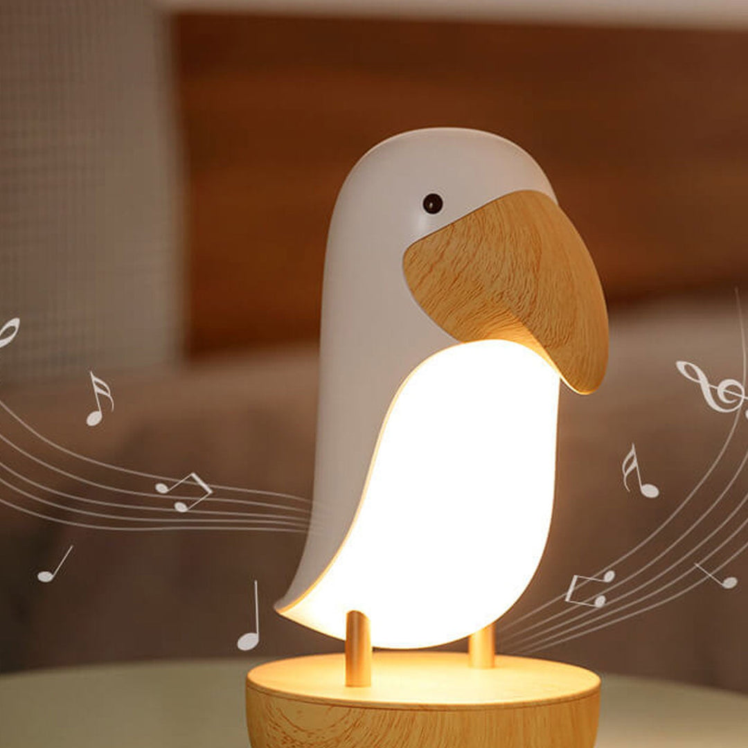 Lámpara de Mesa con Luz Nocturna Bluetooth Recargable USB de Pájaro Creativo 