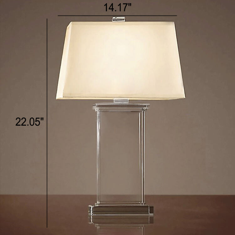 Moderne Stofflampenschirm Kristallbasis 1-Licht Tischlampe 