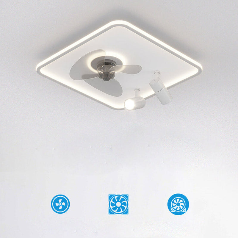 Minimalist Ultra-thin Square Spotlight  LED Flush Mount Ceiling Fan Light