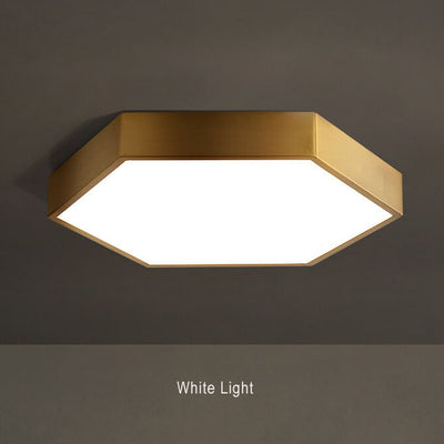 Simple Hexagonal 1-Light LED Flush Mount Lighting