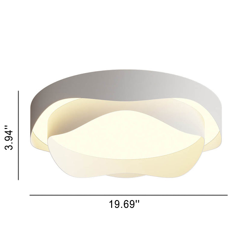 Modern Acrylic Round Creative Corrugated Design LED Flush Mount Light