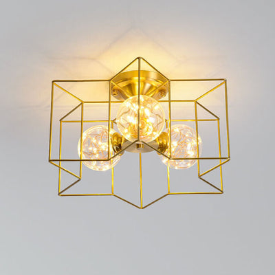 Modern Pentagram 1-5 Light 3 Color Changeable LED Semi-Flush Mount Lighting