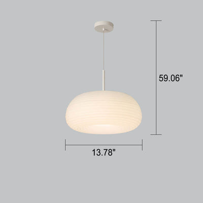 Modern Minimalist Pure White Round Iron PE LED Pendant Light