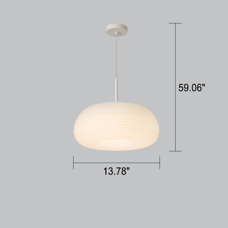 Modern Minimalist Pure White Round Iron PE LED Pendant Light