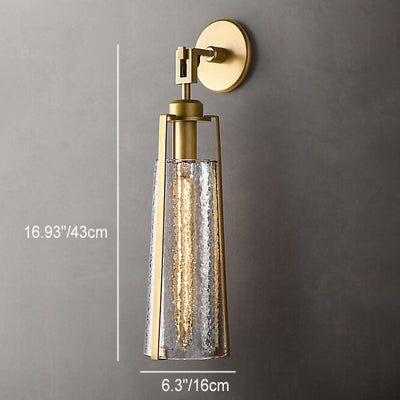 Aplique de pared de metal y vidrio de lujo ligero europeo con 1 luz 