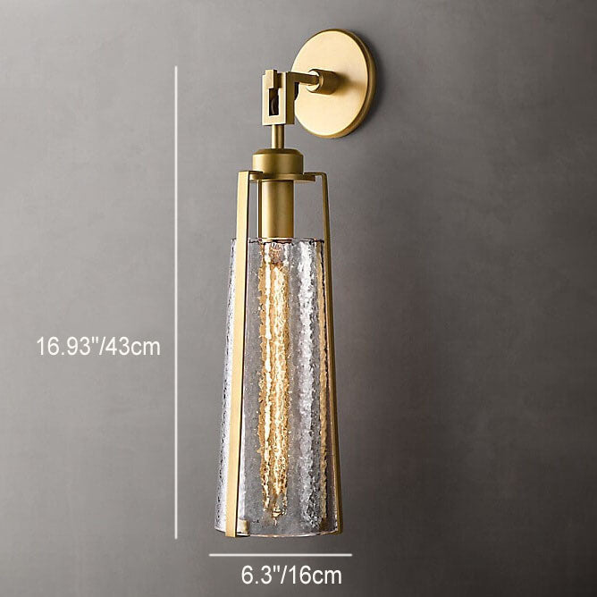 Aplique de pared de metal y vidrio de lujo ligero europeo con 1 luz 