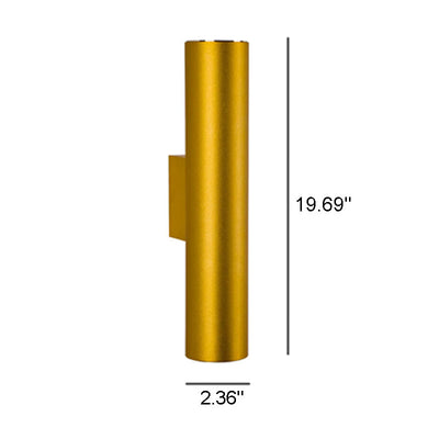 Einfache zylindrische 2-flammige Wandleuchte aus Aluminium 