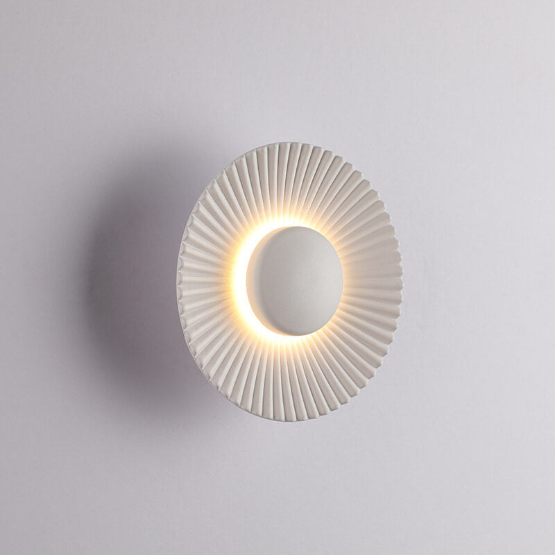 Modern Round Shell Textures Aluminum 1-Light LED Wall Sconce Lamp