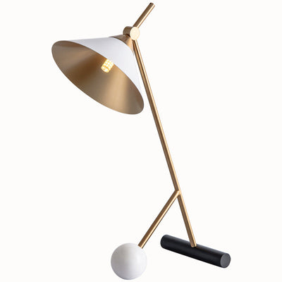 Industrial Metal Horn Shape Shade 1-Light Table Lamp