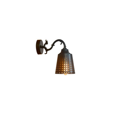 Industrial Vintage Iron Bell Tree Branch Arm 1-Light Wall Sconce