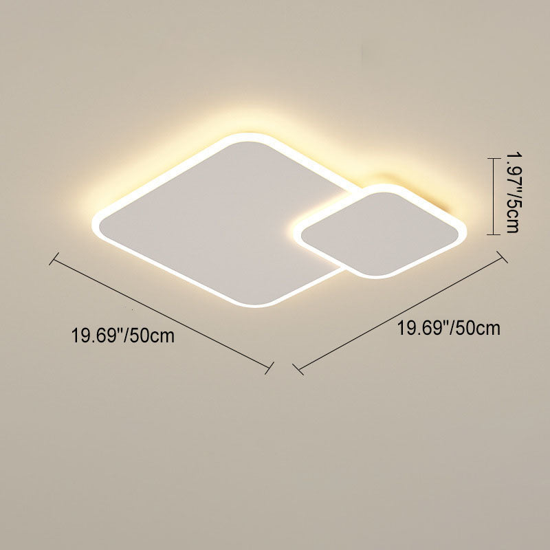 Modern Minimalist Square Combination Geometric LED Flush Mount Ceiling Light