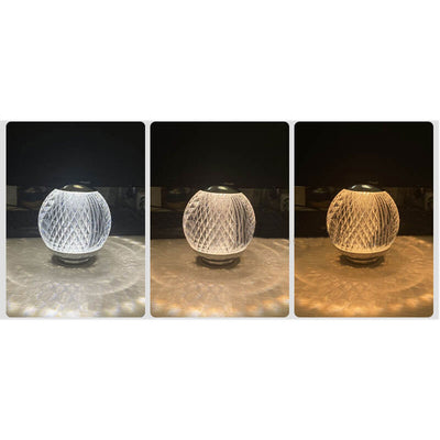 Modern Creative Acrylic Crystal Ball LED Rechargeable Touch Night Light Table Lamp
