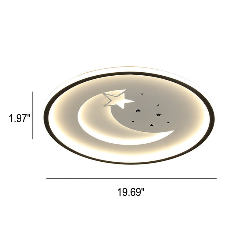 Luz de techo de montaje empotrado LED delgada con anillo de círculo lunar minimalista nórdico 
