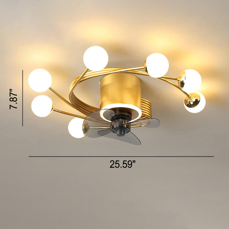 Nordic Light Luxury Creative 5/7-Light LED Flush Mount Fan Light