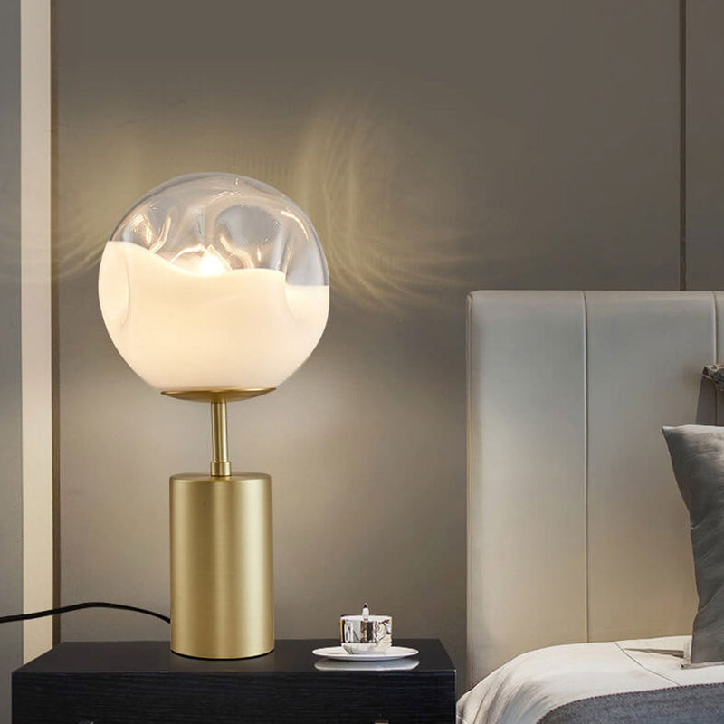 Modern Minimalist Creative Convex Glass Spherical Lamp Shade 1-Light Table Lamp