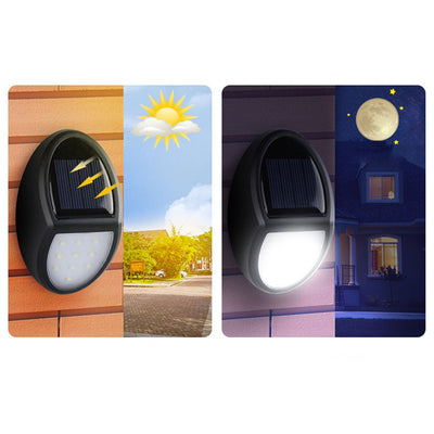مصباح حائط حديث خارجي يعمل بالطاقة الشمسية LED بشكل بيضاوي للحديقة 