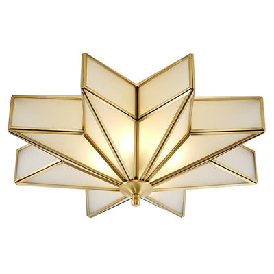 Modern Luxury Brass Pentagram 4-Light Flush Mount Ceiling Light