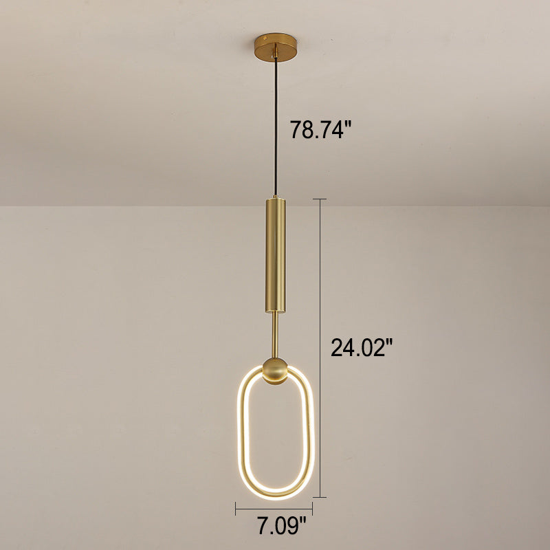 Nordic Luxury Gold Circle Ring LED Pendant Light