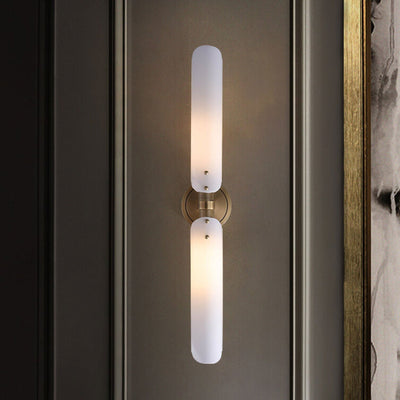 Modern Light Luxury Long Glass 1/2 Light Wall Sconce Lamp