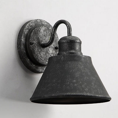 Vintage Industrial Hardware Iron Bell Shade Outdoor Waterproof   1-Light Wall Sconce Lamp