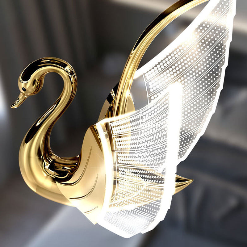 Modern Luxury Swan Circle Design LED Semi-Flush Mount Ceiling Light