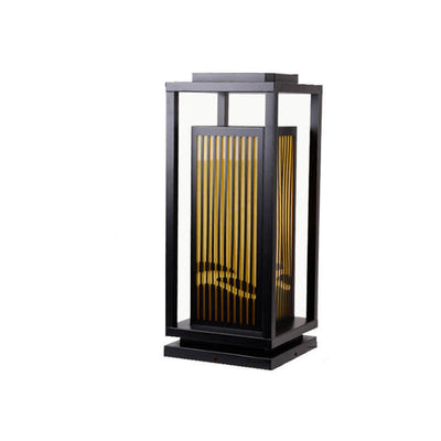 Modern Chinese Square Cage Outdoor Waterproof 1-Light Lawn Path Light