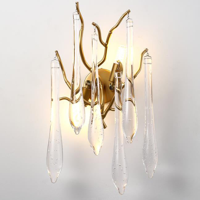 Lámpara Aplique de Pared de 2 Luces con Rama de Cristal Colorido Moderno 