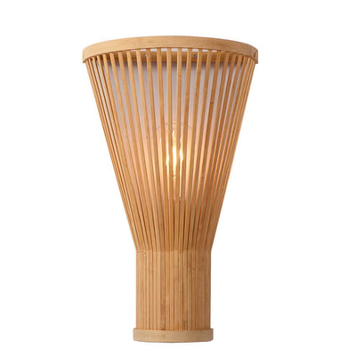 Vintage Bamboo Half Fan 1-Light Wall Sconce Lamp