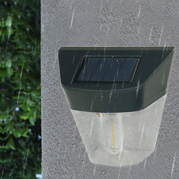 Solar ABS Clear Trapezoid Outdoor Waterproof LED Wall Sconce Lamp