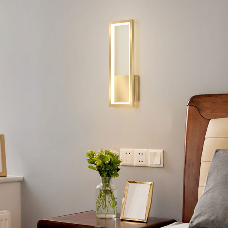 Creative Light Luxury Rectangular Hollow Ring Design LED Wall Sconce Lamp