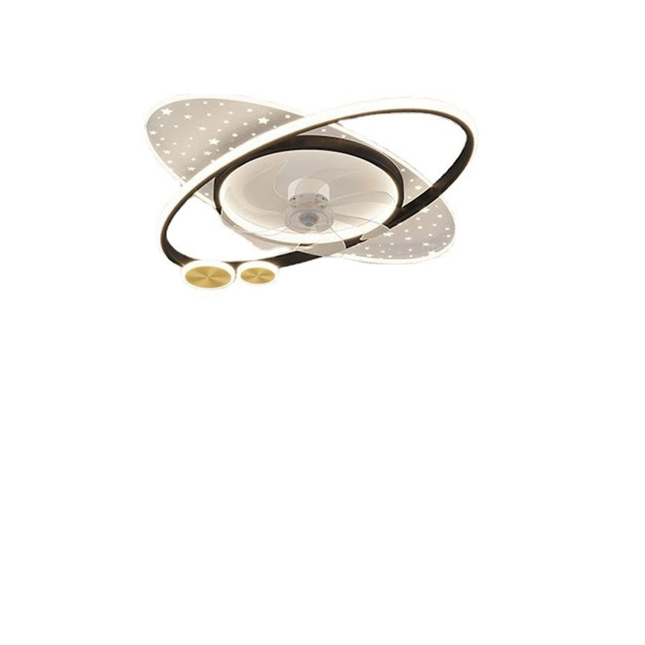 Modern Creative Planet Star Effect LED Flush Mount Ceiling Fan Light