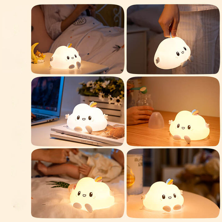 Lámpara de mesa LED de diseño moderno de nube creativa de silicona 