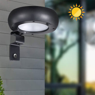 Simple Round Solar Outdoor Waterproof Wall Sconce Lamp