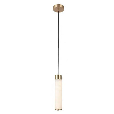 Modern Minimalist Marble Pipe Shaped 1-Light White Pendant Light