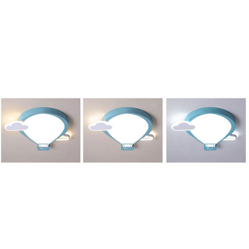 Cartoon Hot Air Balloon Kid LED Flush Mount Ceiling Light