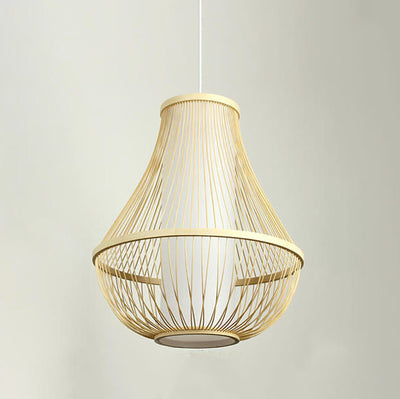 Bamboo Weaving Teardrop Shade 1-Light Pendant Light