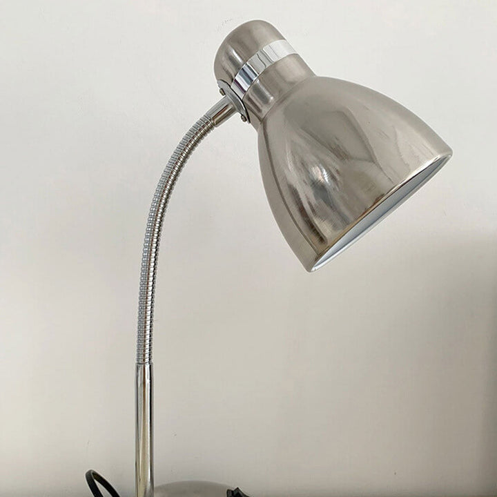 Lampe de Table Vintage Industrielle en Métal Chromé Vieilli à 1 Lumière 
