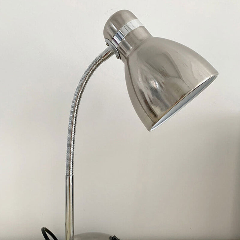 Vintage Industrial Aged Chrome Metal 1-Light Table Lamp