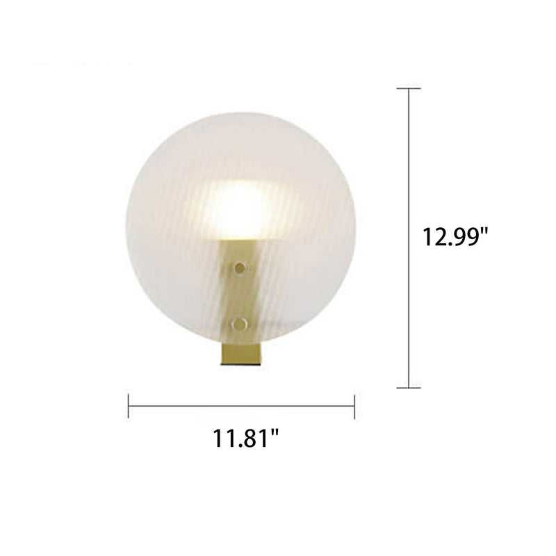 Lampe de table moderne en verre dépoli rond de luxe léger à 1 lumière 