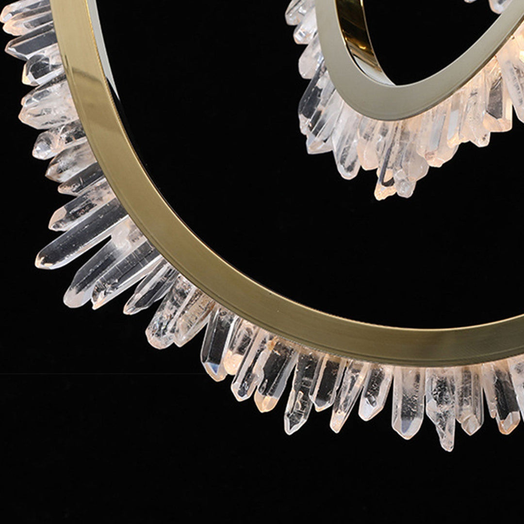 European Light Luxus Edelstahl Kristall LED Unterputz Deckenleuchte