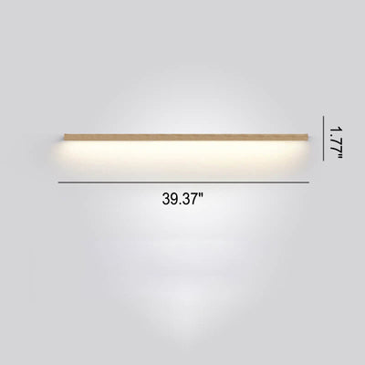 Japanese Simple Solid Wood Strip LED Wall Sconce Lamp