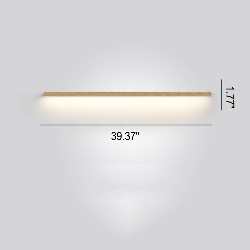 Japanische einfache LED-Wandleuchte aus massivem Holz 