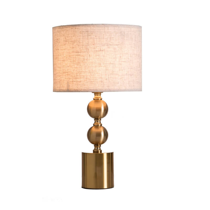 Modern Luxury Fabric Metal Ball Base 1-Light Table Lamp