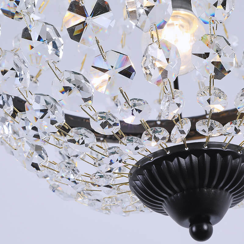 Lámpara colgante decorativa de hierro industrial con cristal de 1 luz 