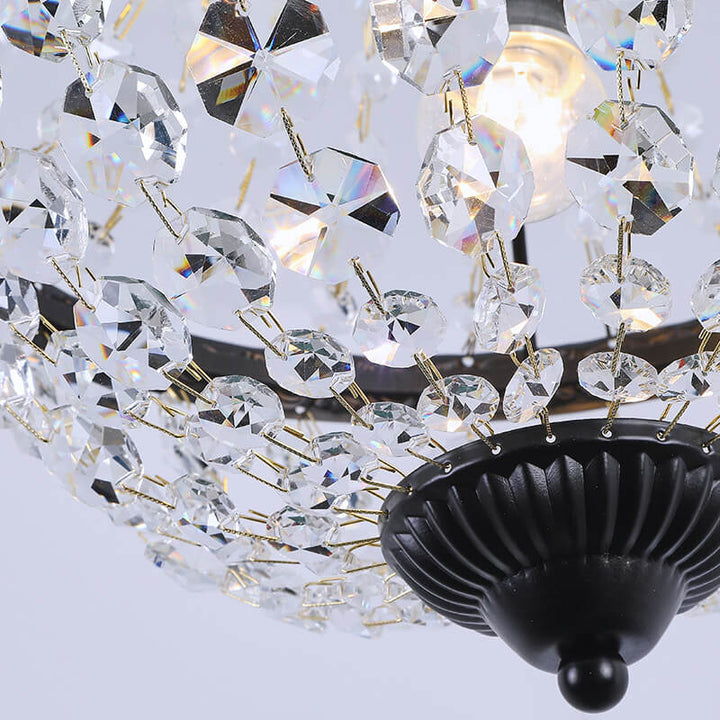 Lámpara colgante decorativa de hierro industrial con cristal de 1 luz 